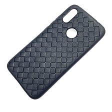 Чехол накладка для XIAOMI REDMI 7, силикон, плетение, цвет чёрный.