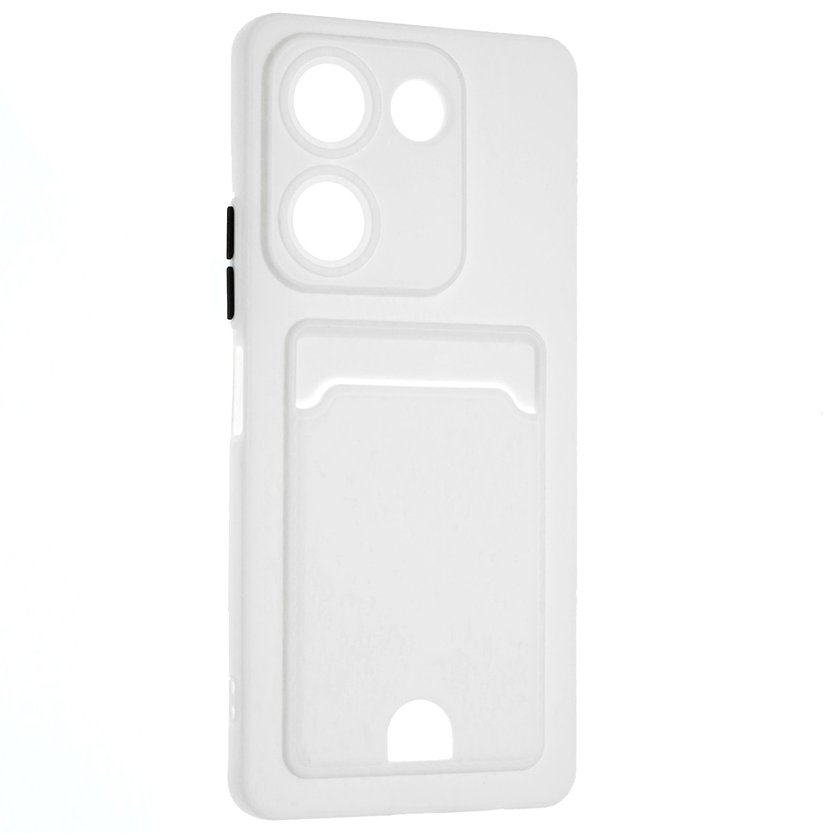Чехол накладка BUTTON для TECNO Camon 20 4G, TECNO Camon 20 Pro 4G, защита камеры, силикон, отдел для карт, цвет белый Чехол накладка BUTTON для TECNO Camon 20 4G, TECNO Camon 20 Pro 4G, защита камеры, силикон, отдел для карт, цвет белый