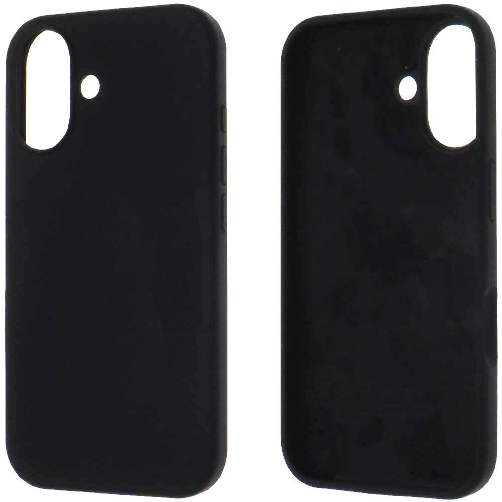 Чехол накладка Silicon Case для APPLE iPhone 16 (6.1"), силикон, бархат, цвет черный Чехол накладка Silicon Case для APPLE iPhone 16 (6.1"), силикон, бархат, цвет черный