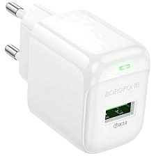 СЗУ (Сетевое зарядное устройство) BOROFONE BAS42A, 18W, 1 USB, QC3.0, цвет белый СЗУ (Сетевое зарядное устройство) BOROFONE BAS42A, 18W, 1 USB, QC3.0, цвет белый