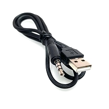 Кабель AM USB 2.0 (папа) на AUX (папа), AM-Jack 3.5" (4 pin), длина 1 метр, цвет черный
