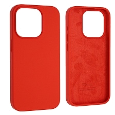 Чехол накладка Silicon Case для APPLE iPhone 15 Pro (6.1"), силикон, бархат, цвет красный Чехол накладка Silicon Case для APPLE iPhone 15 Pro (6.1"), силикон, бархат, цвет красный