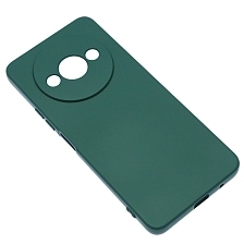 Чехол накладка NANO для XIAOMI Redmi A3, Redmi A3x, POCO C61, защита камеры, силикон, бархат, цвет темно зеленый