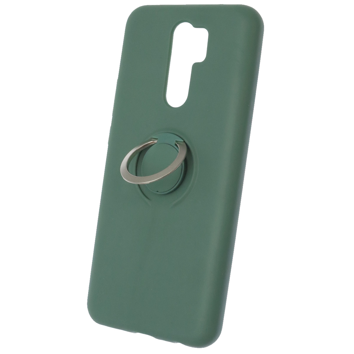 Чехол накладка RING для XIAOMI Redmi 9, силикон, кольцо держатель, цвет темно зеленый Чехол накладка RING для XIAOMI Redmi 9, силикон, кольцо держатель, цвет темно зеленый