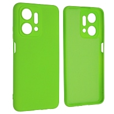 Чехол накладка NANO для Honor X7a, Honor X7a Plus, защита камеры, силикон, бархат, цвет ярко зеленый