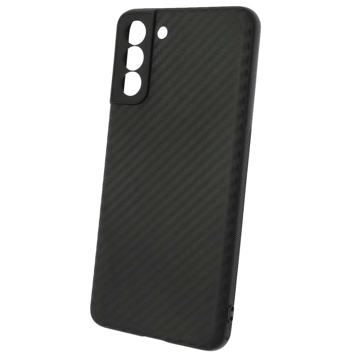 Чехол накладка для SAMSUNG Galaxy S21 Plus (SM-G996), силикон, карбон, цвет черный