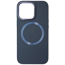 Чехол накладка с поддержкой MagSafe для APPLE iPhone 13 Pro (6.1"), силикон, пластик, цвет темно синий Чехол накладка с поддержкой MagSafe для APPLE iPhone 13 Pro (6.1"), силикон, пластик, цвет темно синий