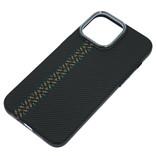 Чехол накладка MOSBROS с поддержкой MagSafe для APPLE iPhone 15 Pro Max (6.7"), пластик, карбон, рисунок, цвет черный Чехол накладка MOSBROS с поддержкой MagSafe для APPLE iPhone 15 Pro Max (6.7"), пластик, карбон, рисунок, цвет черный