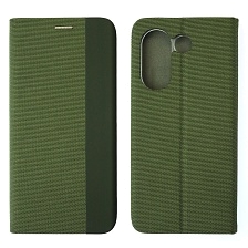 Чехол книжка MESH для TECNO Camon 20 4G, TECNO Camon 20 Pro 4G, текстиль, силикон, бархат, визитница, цвет зеленый