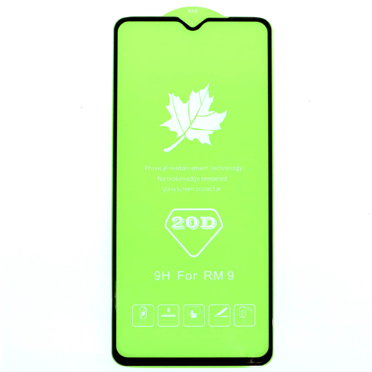 Защитное стекло 20D для XIAOMI Poco M3, Redmi 9T, Redmi 9, цвет окантовки черный