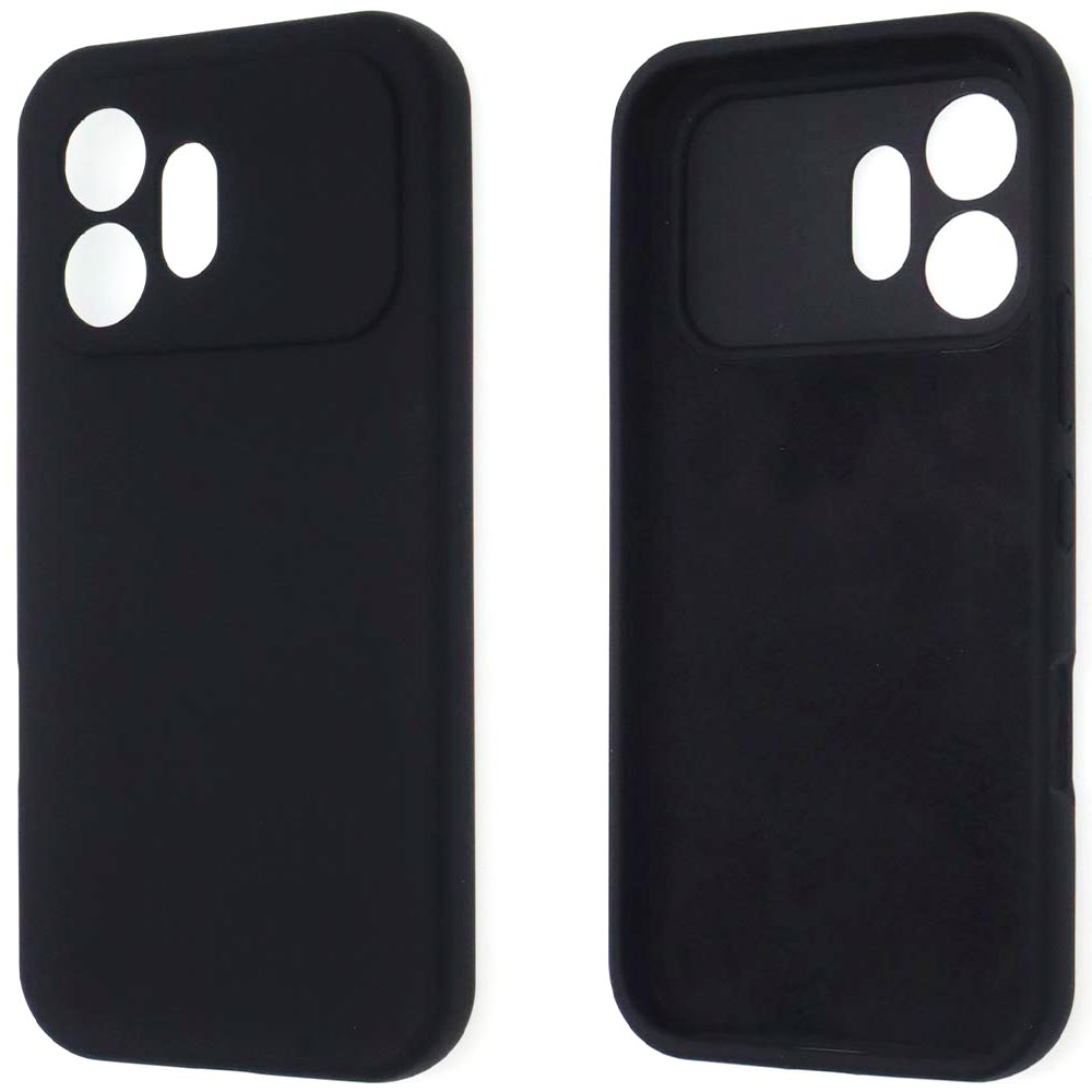 Чехол накладка Silicon Cover для Honor 600, защита камер, силиконовая, бархатная подложка, цвет черный