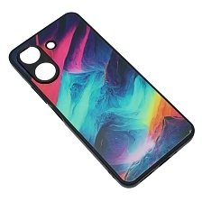 Чехол накладка для XIAOMI Redmi 13C, POCO C65, пластик, силикон, защита камеры, рисунок Северное сияние