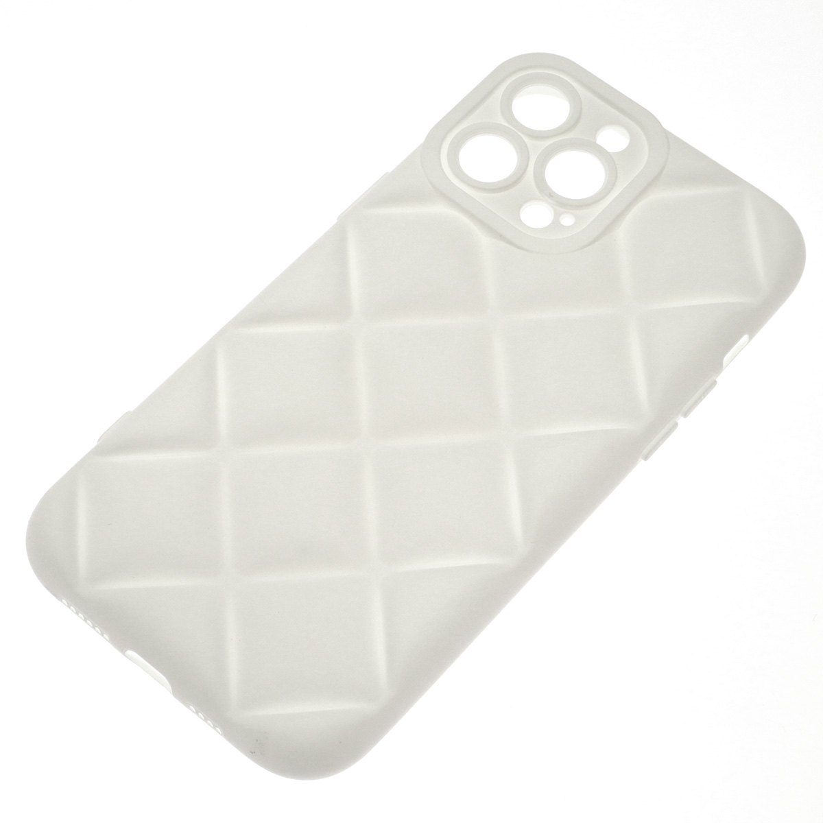 Чехол накладка для APPLE iPhone 13 Pro Max (6.7"), силикон, 3D ромб, цвет белый Чехол накладка для APPLE iPhone 13 Pro Max (6.7"), силикон, 3D ромб, цвет белый