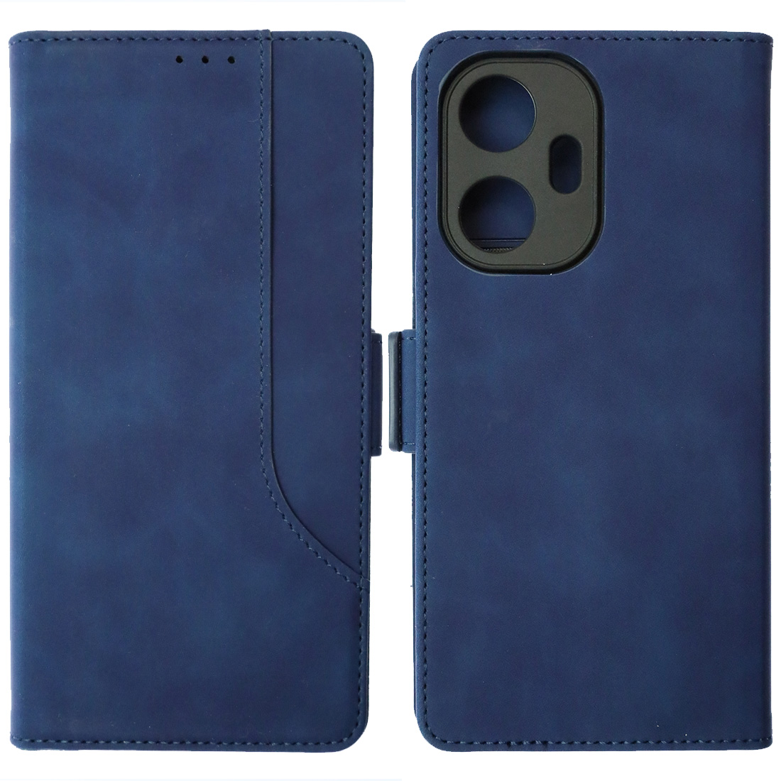 Чехол книжка NICE для Realme C55, защита камеры, экокожа, визитница, цвет темно синий Чехол книжка NICE для Realme C55, защита камеры, экокожа, визитница, цвет темно синий