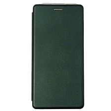 Чехол книжка STYLISH для TECNO Camon 18, 18P, 18T, экокожа, визитница, цвет темно зеленый Чехол книжка STYLISH для TECNO Camon 18, 18P, 18T, экокожа, визитница, цвет темно зеленый