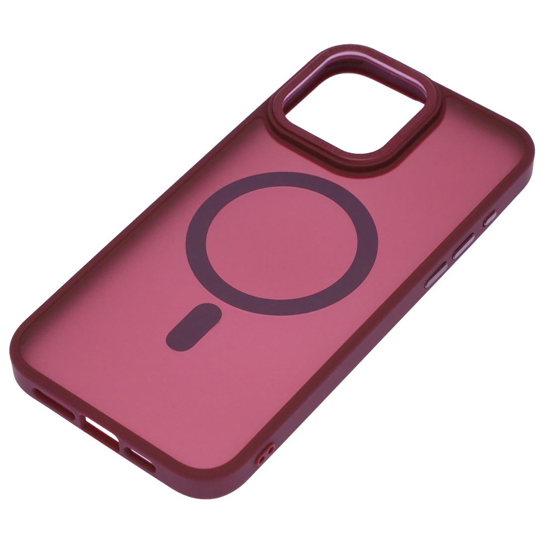 Чехол накладка Camelia с поддержкой MagSafe для APPLE iPhone 15 Pro Max, силикон, матовый, цвет бордовый Чехол накладка Camelia с поддержкой MagSafe для APPLE iPhone 15 Pro Max, силикон, матовый, цвет бордовый