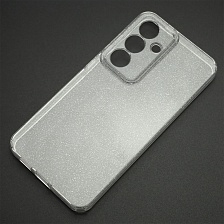 Чехол накладка STARDUST (Clear Case) для SAMSUNG GALAXY S25, защита камеры, с блестками, прозрачный
