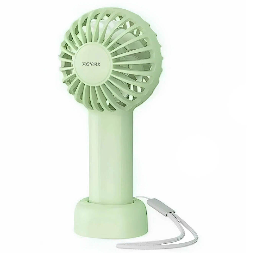 Вентилятор портативный REMAX F33, с аккумулятором 1200mAh, цвет зеленый (распродажа -30%)