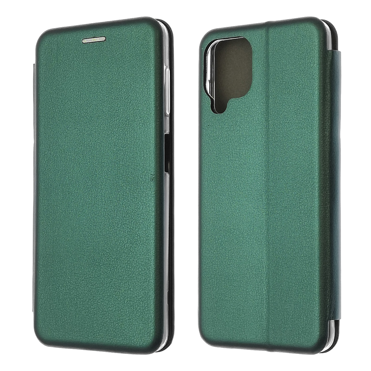 Чехол книжка STYLISH для SAMSUNG Galaxy A22 4G (SM-A225F), M22 (SM-M225F), M32 (SM-M325F), экокожа, визитница, цвет темно зеленый