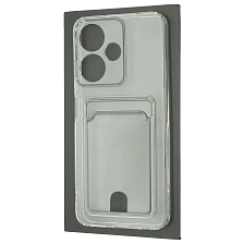 Чехол накладка CARD CASE для INFINIX Hot 30i, силикон, отдел для карт, цвет прозрачный Чехол накладка CARD CASE для INFINIX Hot 30i, силикон, отдел для карт, цвет прозрачный