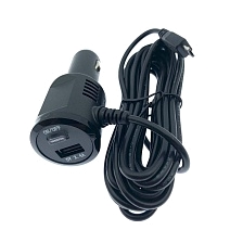 АЗУ (Автомобильное зарядное устройство) HW367 Micro USB для GPS-навигаторов, видеорегистраторов, радар-детекторов, кабель 3.5 метра, цвет черный | Распродажа по 390