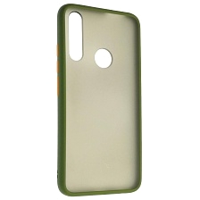 Чехол накладка SKIN SHELL для HUAWEI Honor 9X, P Smart Z, Y9 Prime 2019, силикон, пластик, цвет окантовки хаки