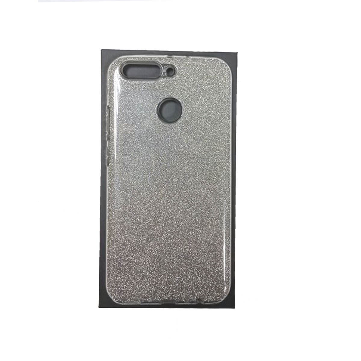 Чехол накладка для HUAWEI Honor 6C Pro, силикон, блестки, цвет серебристый