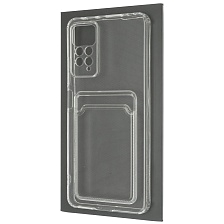 Чехол накладка CARD CASE для XIAOMI Redmi Note 11 Pro, Redmi Note 11 Pro 5G, силикон, отдел для карт, цвет прозрачный Чехол накладка CARD CASE для XIAOMI Redmi Note 11 Pro, Redmi Note 11 Pro 5G, силикон, отдел для карт, цвет прозрачный