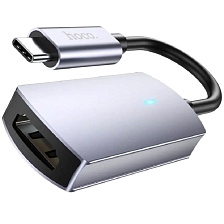Адаптер, переходник HOCO UA20 Presage с Type-C (папа) на HDMI (мама), длина 11 см, цвет серый