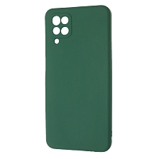 Чехол накладка для SAMSUNG Galaxy A12 4G (SM-A125), M12 (SM-A125F), силикон, бархат, цвет темно зеленый Чехол накладка для SAMSUNG Galaxy A12 4G (SM-A125), M12 (SM-A125F), силикон, бархат, цвет темно зеленый
