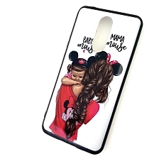 Чехол накладка для XIAOMI Redmi 8, силикон, рисунок MAMA mouse BABY mouse.