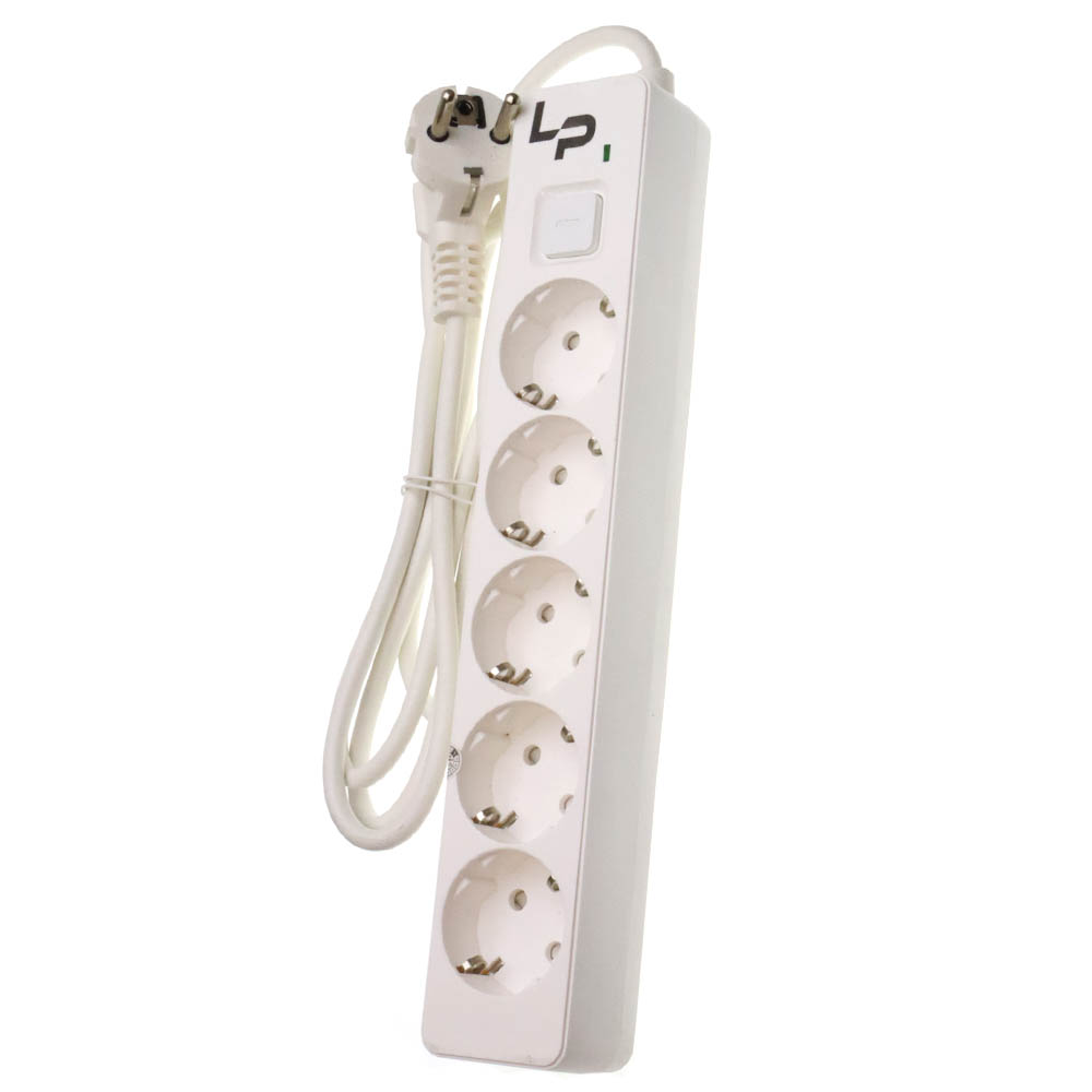 Сетевой фильтр LP 1005, 1.8 м, 5 розеток, 10 А, 2500 W,  цвет белый