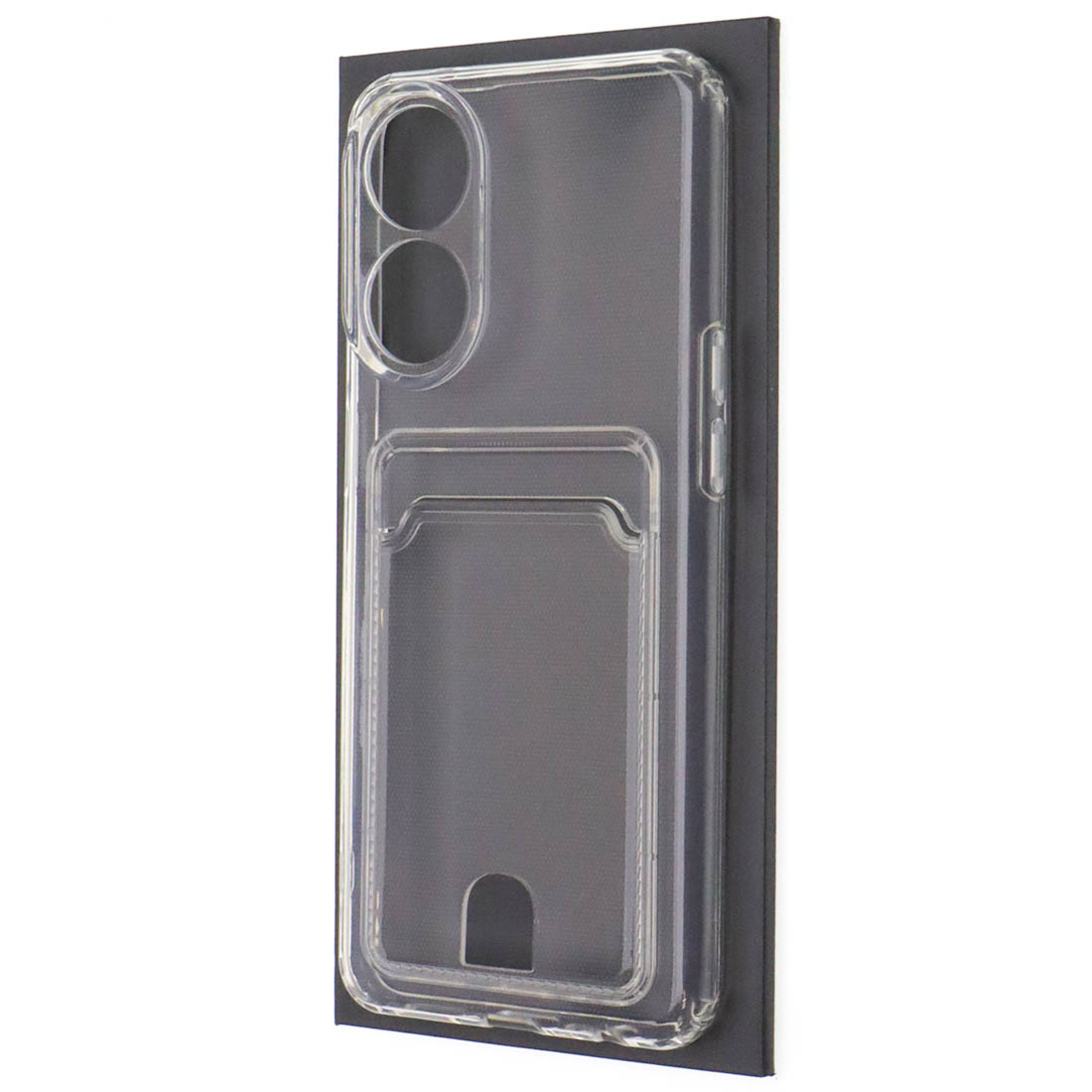 Чехол накладка CARD CASE для OPPO Reno 8T, силикон, отдел для карт, цвет прозрачный