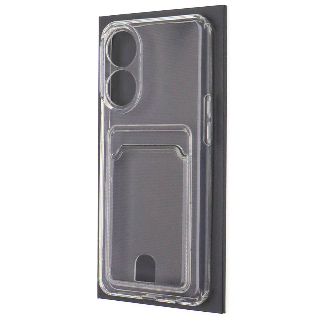 Чехол накладка CARD CASE для OPPO Reno 8T, силикон, отдел для карт, цвет прозрачный Чехол накладка CARD CASE для OPPO Reno 8T, силикон, отдел для карт, цвет прозрачный