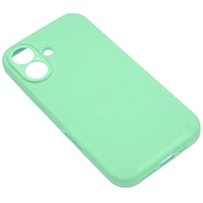 Чехол накладка Silicone Case для APPLE iPhone 16, защита камеры, силикон, бархат, цвет мятный