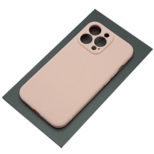 Чехол накладка для APPLE iPhone 13 Pro, силикон, бархат, цвет розовый песок