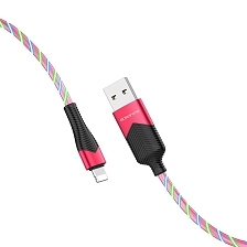 Кабель BOROFONE BU19 Streamer APPLE Lightning 8 pin, 3A, длина 1 метр, цвет красный Кабель BOROFONE BU19 Streamer APPLE Lightning 8 pin, 3A, длина 1 метр, цвет красный