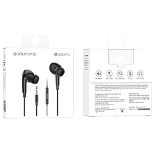 Гарнитура (наушники с микрофоном) проводная, BOROFONE BM80 Pro Elegant, разъем Jack 3.5 мм, цвет черный Гарнитура (наушники с микрофоном) проводная, BOROFONE BM80 Pro Elegant, разъем Jack 3.5 мм, цвет черный