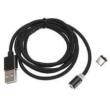 Магнитный зарядный кабель KAKU KSC-306 HEDONG, длина 1 метр, с магнитной насадкой USB Type C, цвет черный Магнитный зарядный кабель KAKU KSC-306 HEDONG, длина 1 метр, с магнитной насадкой USB Type C, цвет черный