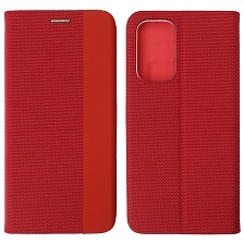 Чехол книжка MESH для SAMSUNG Galaxy A33 5G (SM-A336B), текстиль, силикон, бархат, визитница, цвет красный