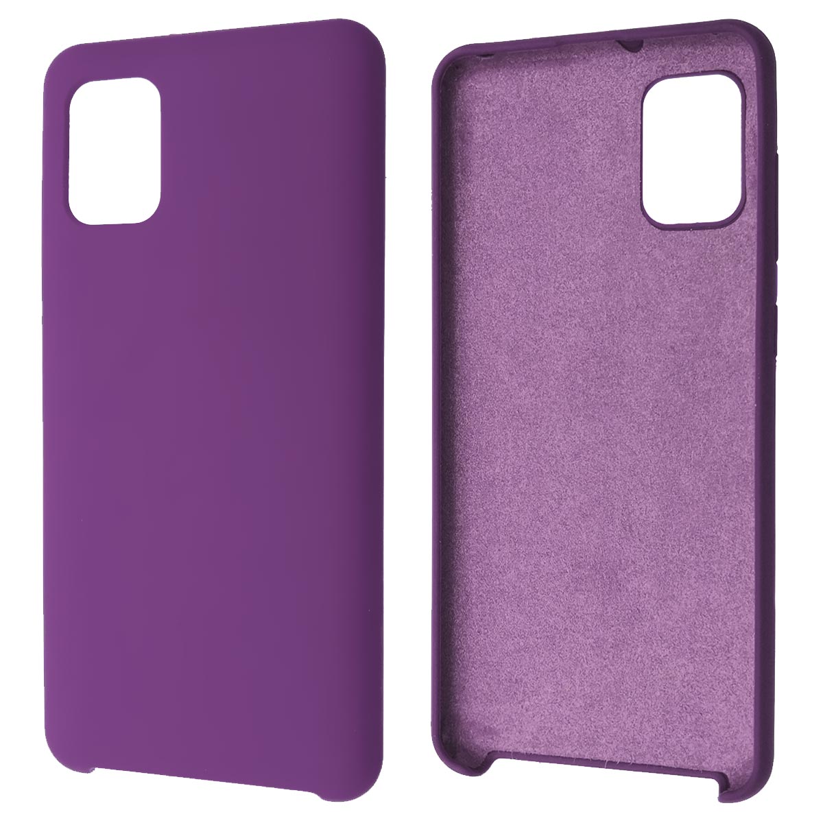 Чехол накладка Silicon Cover для SAMSUNG Galaxy A31 (SM-A315), силикон, бархат, цвет фиолетовый Чехол накладка Silicon Cover для SAMSUNG Galaxy A31 (SM-A315), силикон, бархат, цвет фиолетовый