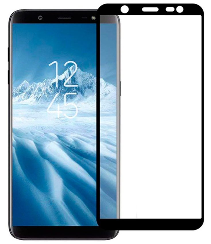 Защитное стекло "MONARCH" FULL GLUE (PREMIUM) для SAMSUNG Galaxy J6 2018 (SM-J600), цвет канта чёрный.