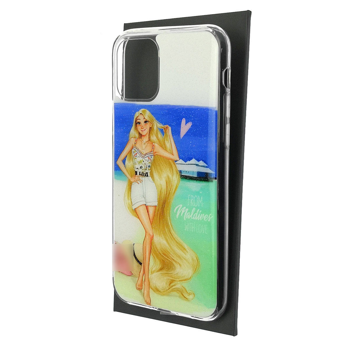 Чехол накладка для APPLE iPhone 11 Pro, силикон, глянцевый, блестки, рисунок FROM Maldives with love Чехол накладка для APPLE iPhone 11 Pro, силикон, глянцевый, блестки, рисунок FROM Maldives with love