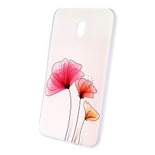 Чехол накладка для XIAOMI Redmi 8A, силикон, рисунок Цветы.