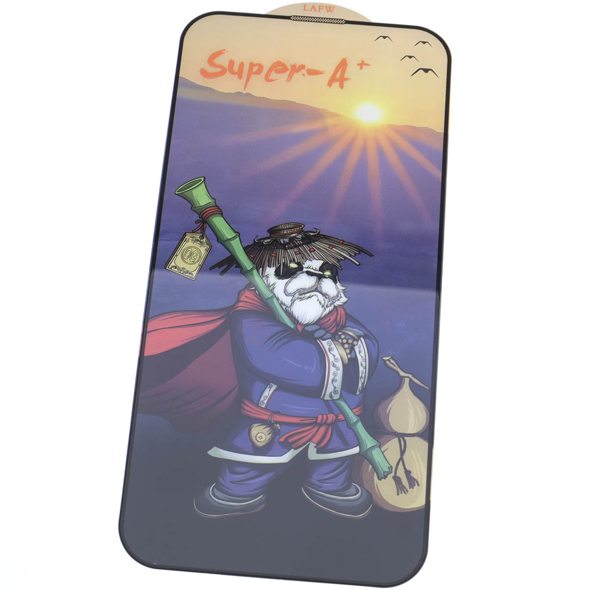 Защитное стекло Super-A+ для APPLE iPhone 14 Pro Max (6.7"), с сеточкой на динамике, цвет окантовки черный