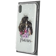 Чехол накладка Vinil для APPLE iPhone XR, силикон, блестки, глянцевый, рисунок Princesses Чехол накладка Vinil для APPLE iPhone XR, силикон, блестки, глянцевый, рисунок Princesses