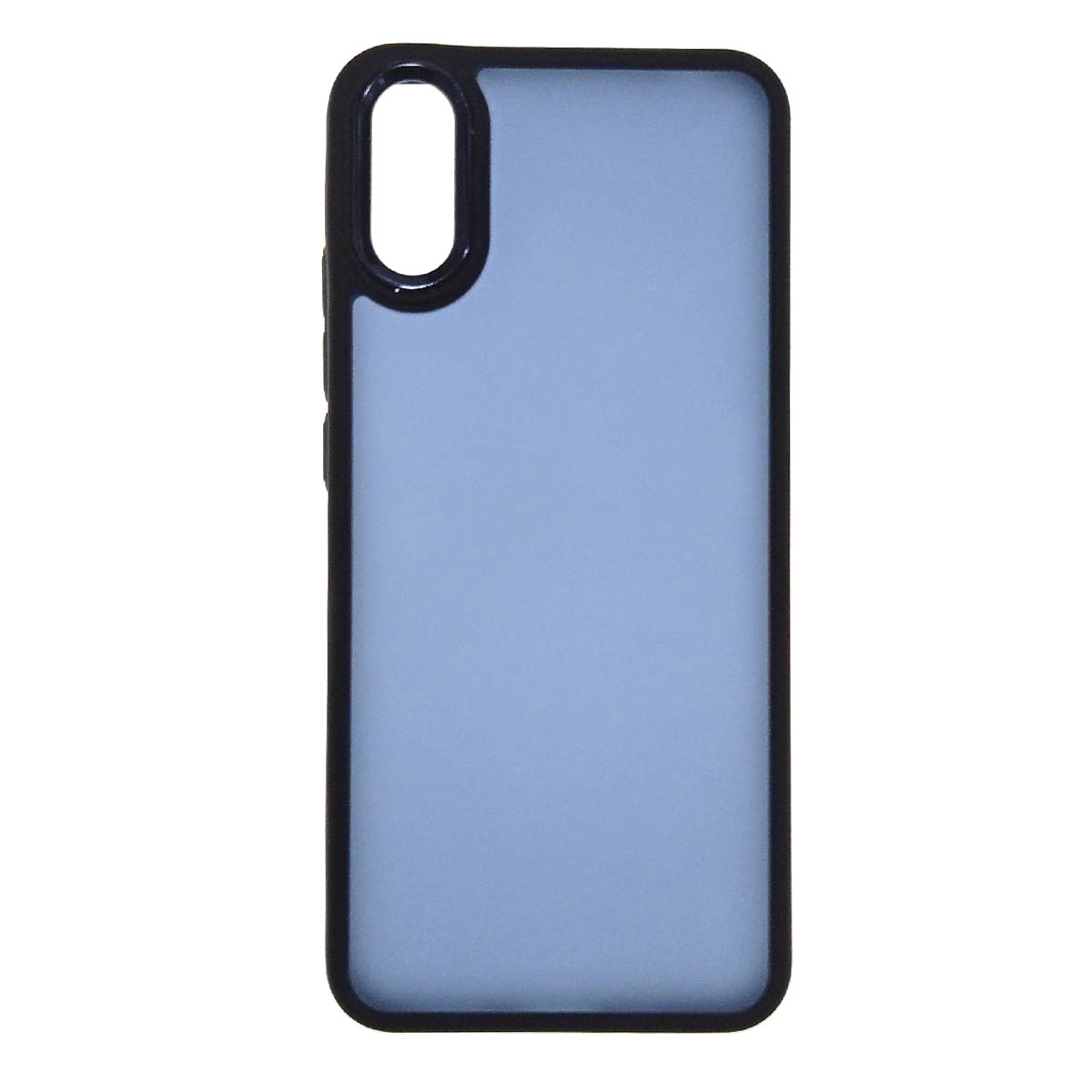 Чехол накладка для XIAOMI Redmi 9A, силикон, пластик, цвет окантовки темно синий