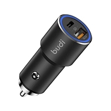 АЗУ (Автомобильное зарядное устройство) BUDI CC628TQB, 38W, PD 20W, QC3.0 18W, 1 USB-A, 1 USB-C (Type C), цвет черный АЗУ (Автомобильное зарядное устройство) BUDI CC628TQB, 38W, PD 20W, QC3.0 18W, 1 USB-A, 1 USB-C (Type C), цвет черный