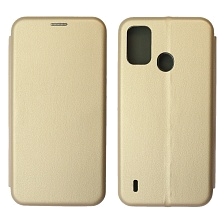 Чехол книжка STYLISH для ITEL A48, экокожа, визитница, цвет золотистый Чехол книжка STYLISH для ITEL A48, экокожа, визитница, цвет золотистый