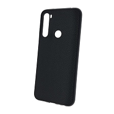 Чехол накладка для XIAOMI Redmi Note 8, силикон, под кожу, цвет черный. Чехол накладка для XIAOMI Redmi Note 8, силикон, под кожу, цвет черный.